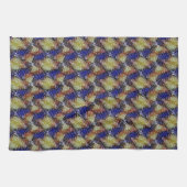 Abstract blue and gold wave geometric pattern 1299 theedoek (Horizontaal)