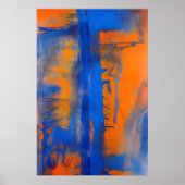 Abstract Blue and Orange Wall Art Poster (Voorkant)