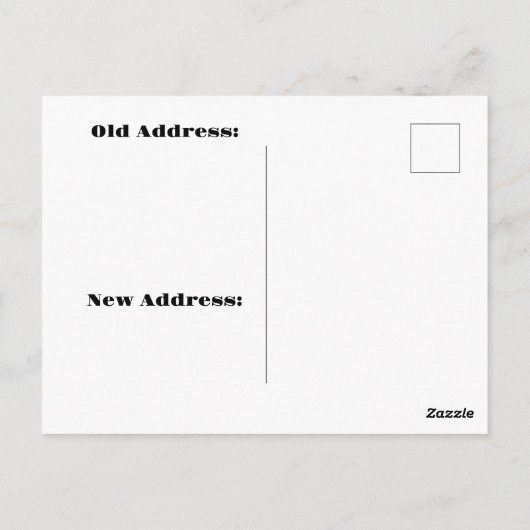 Abstract Blue and Pink Waves New Address Briefkaart (Achterkant)