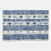 Abstract Blue And White Pattern Theedoek (Horizontaal)