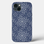 Abstract Blue Asian Shibori Pattern Case-Mate iPhone Case (Achterkant)