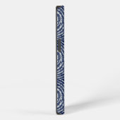 Abstract Blue Asian Shibori Pattern iPhone Hoesje (Rechterkant)