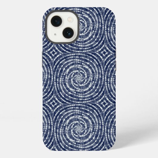 Abstract Blue Asian Shibori Pattern iPhone Hoesje (Achterkant)