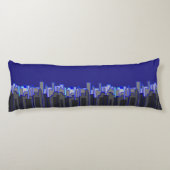 Abstract Blue City Skyline Art Lichaamskussen (Achterkant)
