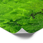 Abstract blue electric guitar w/green background poster (Hoek)