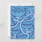 Abstract Blue Floral Patterned Note Card Notitiekaartje (Achterkant)
