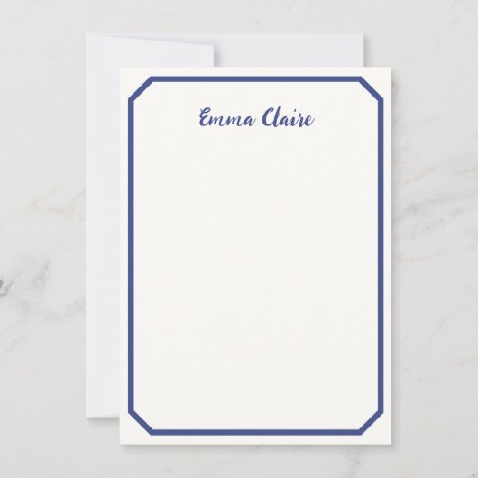 Abstract Blue Floral Patterned Note Card Notitiekaartje (Voorkant)