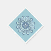 Abstract Blue Flower Custom Monogram Initiaal Servet (Hoek)