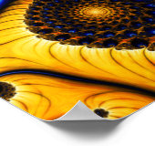 Abstract Blue Fractal Sky Poster (Hoek)