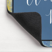 Abstract Blue & Gold Framed Personalized Muismat (Hoek)