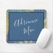 Abstract Blue & Gold Framed Personalized Muismat (Met muis)