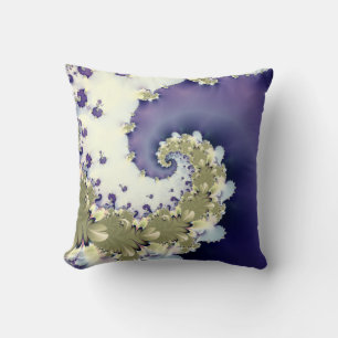 Abstract Blue Gold Spiral Fractal Kussen