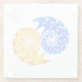 Abstract Blue Gold Yin Yang FishBalance Glazen Onderzetter (Achterkant)