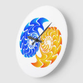 Abstract Blue Gold Yin Yang FishBalance Grote Klok (Hoek)