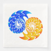 Abstract Blue Gold Yin Yang FishBalance Servet (Voorkant)