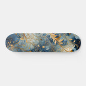 Abstract Blue Golden Persoonlijk Skateboard (Horizontaal)