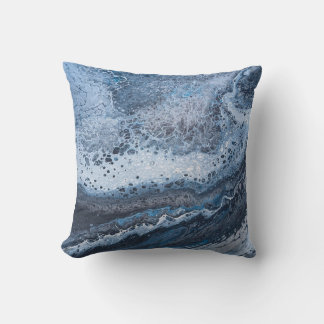 Abstract Blue & Gray Ocean Drift  Kussen
