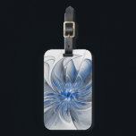Abstract Blue Gray Watercolor Fractal Art Flower Bagagelabel<br><div class="desc">Unique fantasy flower with shades of blue and gray,  abstract and elegant.
Design for your luggage tag and more.</div>