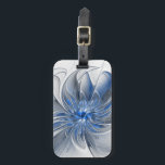 Abstract Blue Gray Watercolor Fractal Art Flower Bagagelabel<br><div class="desc">Unique fantasy flower with shades of blue and gray, abstract and elegant.
Design for your luggage tag and more.</div>