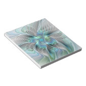 Abstract Blue Green Butterfly Fantasy Fractal Art Notitieblok (Schuin)