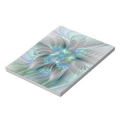 Abstract Blue Green Butterfly Fantasy Fractal Art Notitieblok (Linkerzijde)