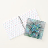 Abstract Blue Green Butterfly Fantasy Fractal Art Notitieboek (Binnen)