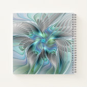 Abstract Blue Green Butterfly Fantasy Fractal Art Notitieboek (Achterkant)