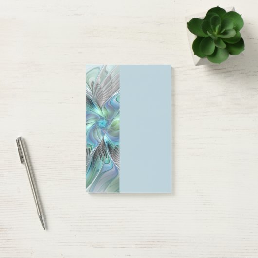 Abstract Blue Green Butterfly Fantasy Fractal Art Post-it® Notes (Kantoor)