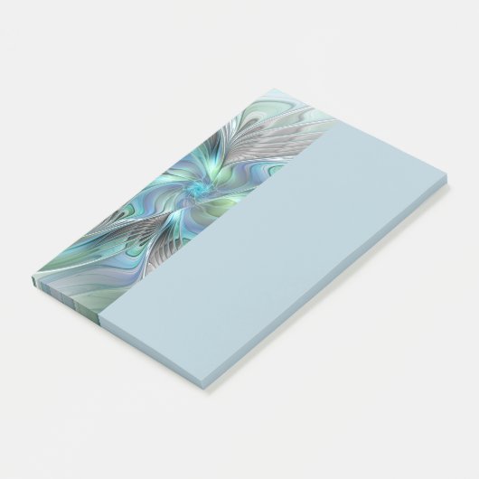 Abstract Blue Green Butterfly Fantasy Fractal Art Post-it® Notes (Schuin)