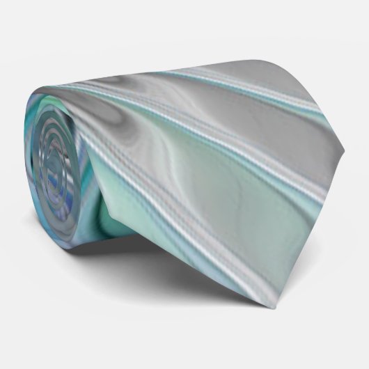 Abstract Blue Green Butterfly Fantasy Fractal Art Stropdas (Opgerold)