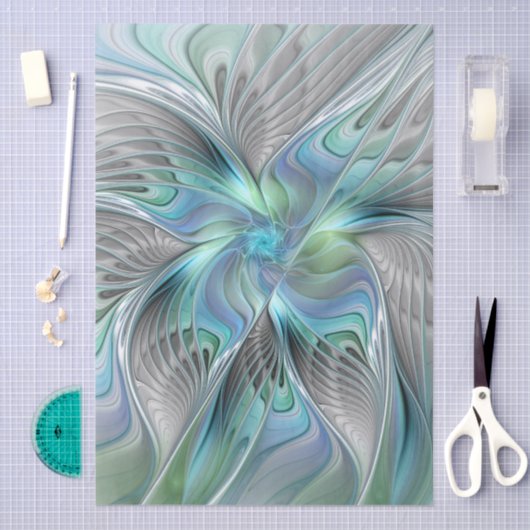 Abstract Blue Green Butterfly Fantasy Fractal Art Tissuepapier (Craft)