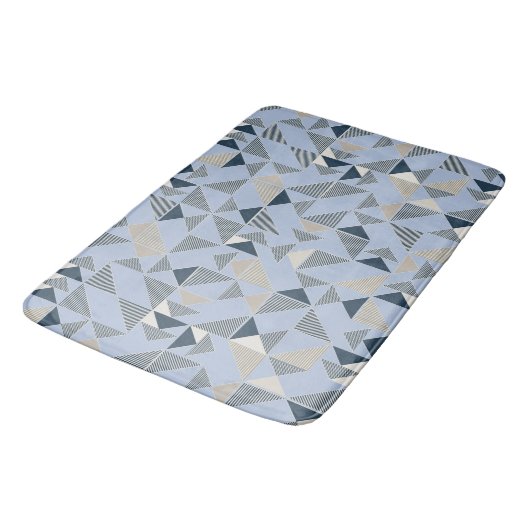 Abstract Blue Grey Geometric Pattern Badmat (Gekanteld)