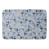 Abstract Blue Grey Geometric Pattern Badmat (Voorkant)