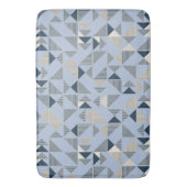 Abstract Blue Grey Geometric Pattern Badmat (Voorkant Verticaal)