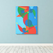 Abstract Blue Harmony Canvas Print (Insitu (Houten vloer))