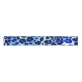 Abstract Blue Hipster Cheetah Animal Print Grosgrain Lint (Voorkant)