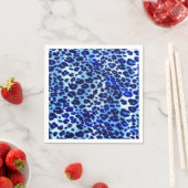 Abstract Blue Hipster Cheetah Animal Print Servet (Insitu)