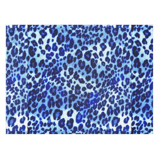 Abstract Blue Hipster Cheetah Animal Print Tafelkleed (Voorkant (Horizontaal))