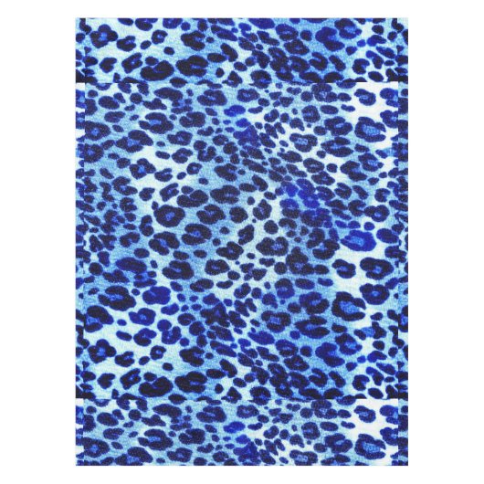 Abstract Blue Hipster Cheetah Animal Print Tafelkleed (Voorkant)