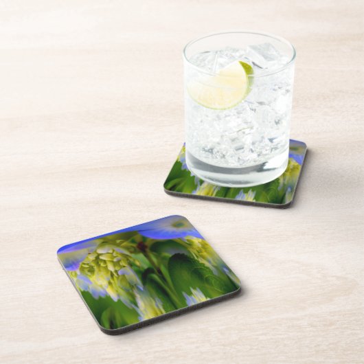 Abstract Blue Hydrangea Floral Cork Onderzetter Se (Rechterzijde)