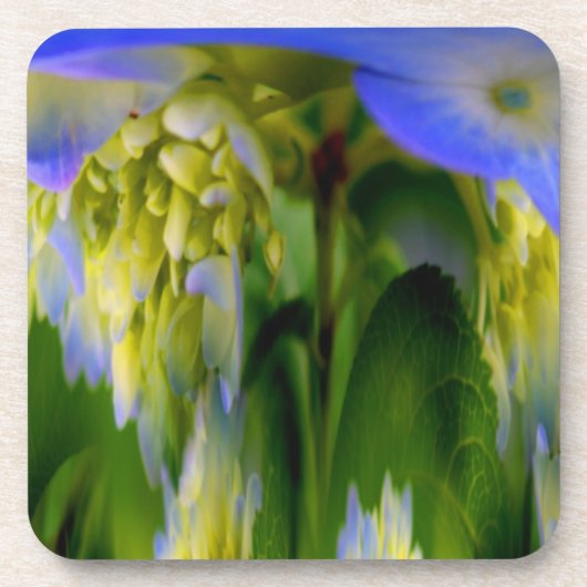 Abstract Blue Hydrangea Floral Cork Onderzetter Se (Voorkant)