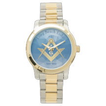 Abstract Blue Masonic Monogrammed