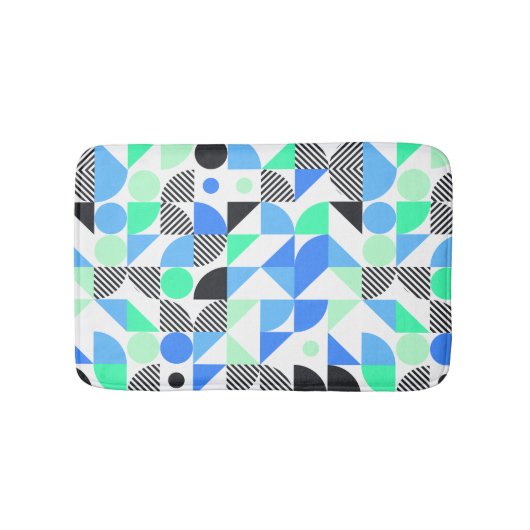 Abstract Blue Mint geometrisch patroon Badmat (Voorkant)