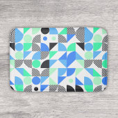 Abstract Blue Mint geometrisch patroon Badmat