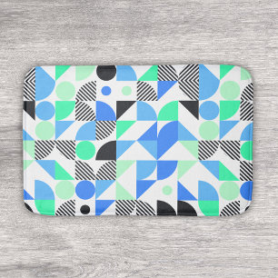 Abstract Blue Mint geometrisch patroon Badmat