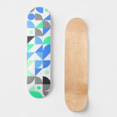 Abstract Blue Mint geometrisch patroon Persoonlijk Skateboard (Voorkant)