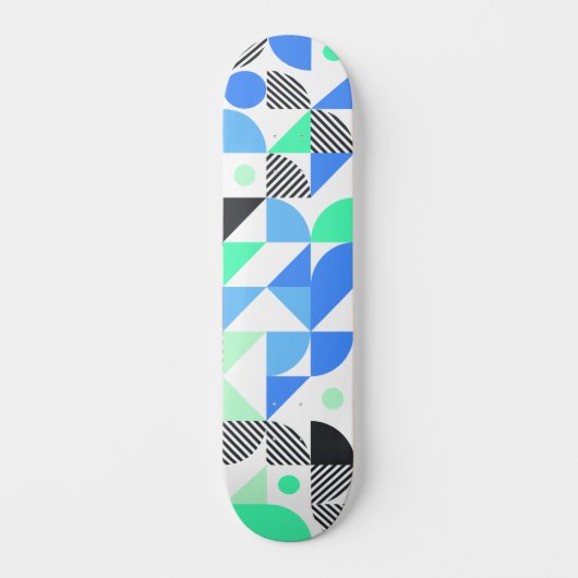 Abstract Blue Mint geometrisch patroon Persoonlijk Skateboard (Voorkant)