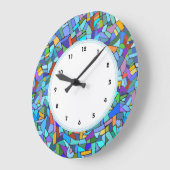 Abstract Blue Mosaic Pattern numbered clock Grote Klok (Hoek)