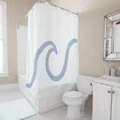 Abstract Blue Ocean Wave minimalistisch douchegord Douchegordijn (In situ)