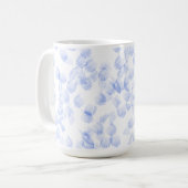Abstract Blue Paint Brush Strokes Pattern Koffiemok (Voorkant links)